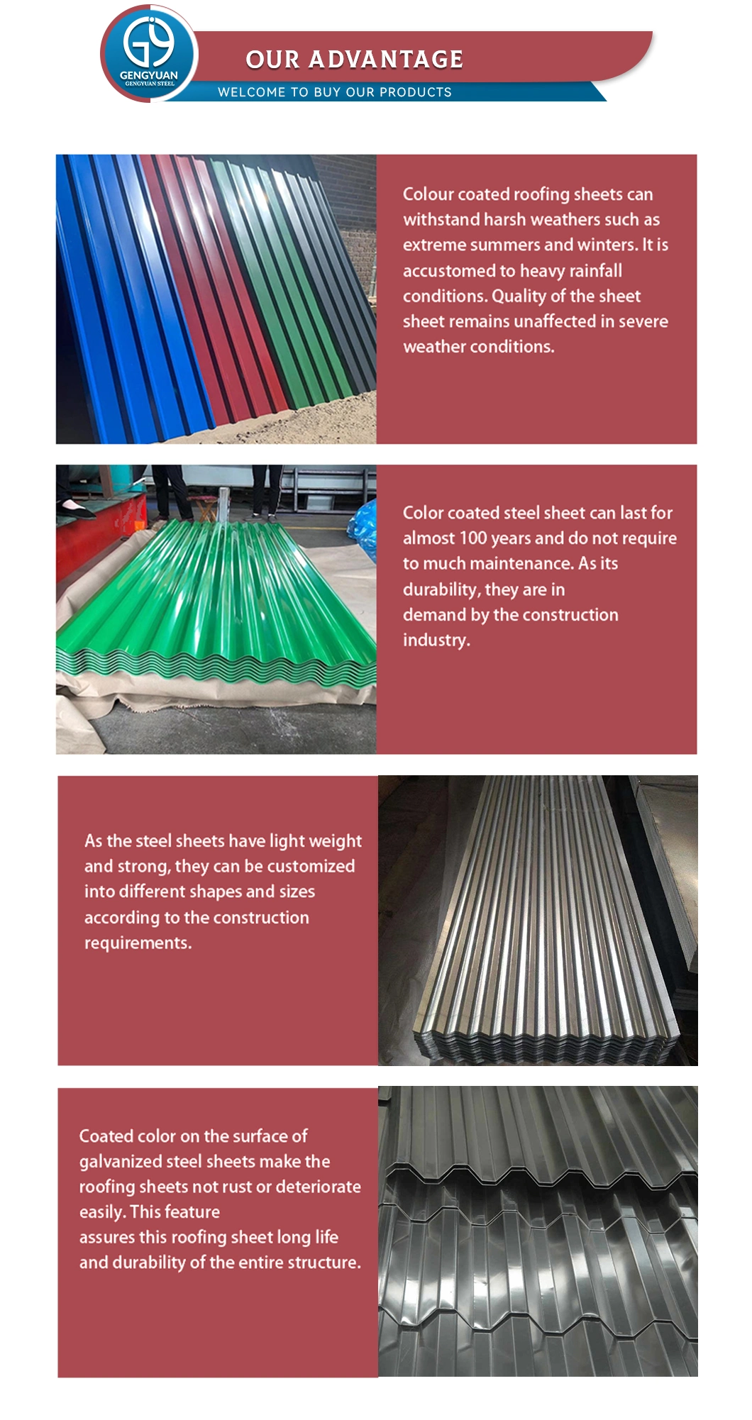 Top Quality Hot Sale Galvanized Sheet Metal Roofing PPGI Corrugated Sheet Gi Corrugated Steel Sheet/Zinc Roofing Sheet Iron Roofing Sheet